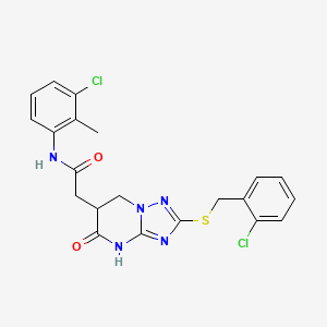 2-{2-[(2-chlorobenzyl)sulfanyl]-5-oxo-4,5,6,7-tetrahydro[1,2,4]triazolo[1,5-a]pyrimidin-6-yl}-N-(3-chloro-2-methylphenyl)acetamide