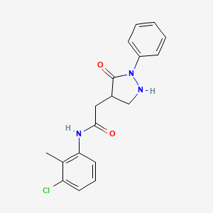 molecular formula C18H18ClN3O2 B11046676 N-(3-chloro-2-methylphenyl)-2-(5-oxo-1-phenylpyrazolidin-4-yl)acetamide 