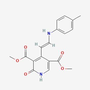 molecular formula C18H18N2O5 B11046685 dimethyl 2-hydroxy-4-{(E)-2-[(4-methylphenyl)amino]ethenyl}pyridine-3,5-dicarboxylate 