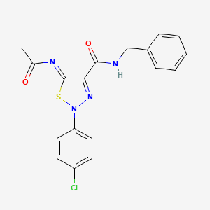 (5Z)-5-(acetylimino)-N-benzyl-2-(4-chlorophenyl)-2,5-dihydro-1,2,3-thiadiazole-4-carboxamide