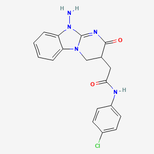 2-(10-amino-2-oxo-2,3,4,10-tetrahydropyrimido[1,2-a]benzimidazol-3-yl)-N-(4-chlorophenyl)acetamide