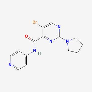 5-bromo-N-(pyridin-4-yl)-2-(pyrrolidin-1-yl)pyrimidine-4-carboxamide