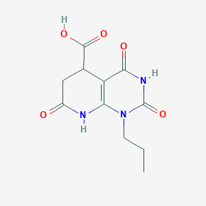 molecular formula C11H13N3O5 B11046766 2,4,7-Trioxo-1-propyl-1,2,3,4,5,6,7,8-octahydropyrido[2,3-d]pyrimidine-5-carboxylic acid 