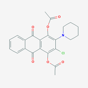 4-(Acetyloxy)-2-chloro-9,10-dioxo-3-piperidino-9,10-dihydro-1-anthracenyl acetate