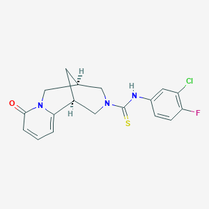 molecular formula C18H17ClFN3OS B11046792 (1S,5R)-N-(3-chloro-4-fluorophenyl)-8-oxo-1,5,6,8-tetrahydro-2H-1,5-methanopyrido[1,2-a][1,5]diazocine-3(4H)-carbothioamide 