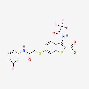 Methyl 6-({2-[(3-fluorophenyl)amino]-2-oxoethyl}sulfanyl)-3-[(trifluoroacetyl)amino]-1-benzothiophene-2-carboxylate