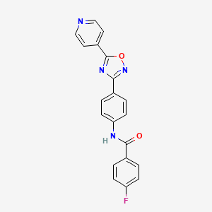 4-fluoro-N-{4-[5-(pyridin-4-yl)-1,2,4-oxadiazol-3-yl]phenyl}benzamide