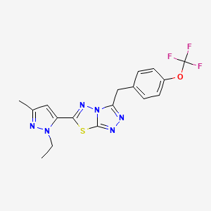 4-{[6-(1-Ethyl-3-methyl-1H-pyrazol-5-YL)[1,2,4]triazolo[3,4-B][1,3,4]thiadiazol-3-YL]methyl}phenyl trifluoromethyl ether