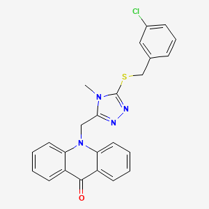 10-({5-[(3-chlorobenzyl)sulfanyl]-4-methyl-4H-1,2,4-triazol-3-yl}methyl)acridin-9(10H)-one