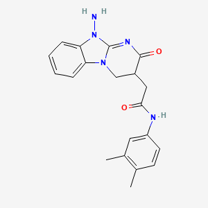 2-(10-amino-2-oxo-2,3,4,10-tetrahydropyrimido[1,2-a]benzimidazol-3-yl)-N-(3,4-dimethylphenyl)acetamide