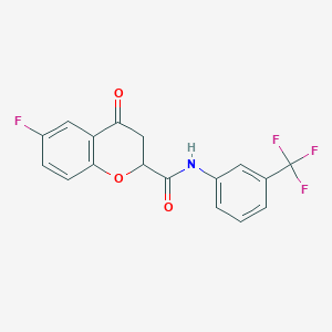 molecular formula C17H11F4NO3 B11046998 6-fluoro-4-oxo-N-[3-(trifluoromethyl)phenyl]-3,4-dihydro-2H-chromene-2-carboxamide 