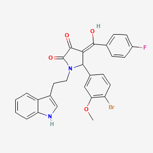 molecular formula C28H22BrFN2O4 B11047011 5-(4-bromo-3-methoxyphenyl)-4-[(4-fluorophenyl)carbonyl]-3-hydroxy-1-[2-(1H-indol-3-yl)ethyl]-1,5-dihydro-2H-pyrrol-2-one 