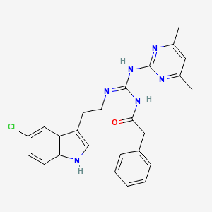 N-{(E)-{[2-(5-chloro-1H-indol-3-yl)ethyl]amino}[(4,6-dimethylpyrimidin-2-yl)amino]methylidene}-2-phenylacetamide