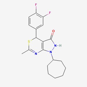 1-cycloheptyl-4-(3,4-difluorophenyl)-6-methyl-1,4-dihydropyrazolo[3,4-d][1,3]thiazin-3(2H)-one