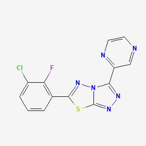 6-(3-Chloro-2-fluorophenyl)-3-(pyrazin-2-yl)[1,2,4]triazolo[3,4-b][1,3,4]thiadiazole