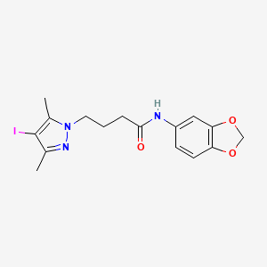 N-(1,3-benzodioxol-5-yl)-4-(4-iodo-3,5-dimethyl-1H-pyrazol-1-yl)butanamide