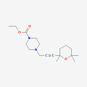 ethyl 4-[3-(2,6,6-trimethyltetrahydro-2H-pyran-2-yl)prop-2-yn-1-yl]piperazine-1-carboxylate