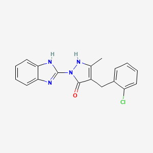 1-(1H-benzimidazol-2-yl)-4-(2-chlorobenzyl)-3-methyl-1H-pyrazol-5-ol