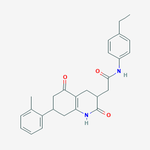 N-(4-Ethylphenyl)-2-[7-(2-methylphenyl)-2,5-dioxo-1,2,3,4,5,6,7,8-octahydro-3-quinolinyl]acetamide