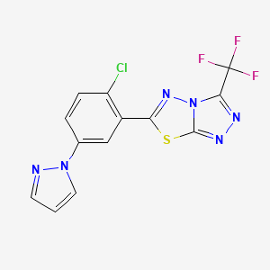 6-[2-chloro-5-(1H-pyrazol-1-yl)phenyl]-3-(trifluoromethyl)[1,2,4]triazolo[3,4-b][1,3,4]thiadiazole