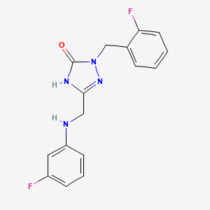 5-([(3-Fluorophenyl)amino]methyl)-2-[(2-fluorophenyl)methyl]-2,3-dihydro-1H-1,2,4-triazol-3-one