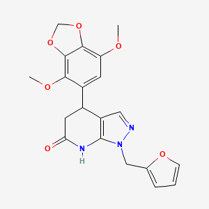 4-(4,7-dimethoxy-1,3-benzodioxol-5-yl)-1-(furan-2-ylmethyl)-1,4,5,7-tetrahydro-6H-pyrazolo[3,4-b]pyridin-6-one