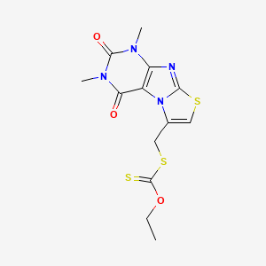 6-{[(Ethoxycarbothioyl)sulfanyl]methyl}-1,3-dimethyl-2,4-dioxo-1,2,3,4-tetrahydro[1,3]thiazolo[2,3-F]purine