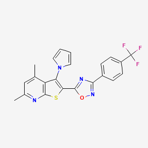 4,6-dimethyl-3-(1H-pyrrol-1-yl)-2-{3-[4-(trifluoromethyl)phenyl]-1,2,4-oxadiazol-5-yl}thieno[2,3-b]pyridine