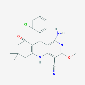 1-Amino-10-(2-chlorophenyl)-3-methoxy-7,7-dimethyl-9-oxo-5,6,7,8,9,10-hexahydrobenzo[B][1,6]naphthyridin-4-YL cyanide