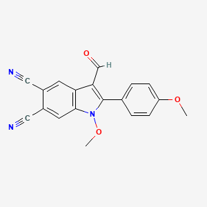 3-formyl-1-methoxy-2-(4-methoxyphenyl)-1H-indole-5,6-dicarbonitrile