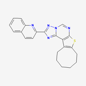 molecular formula C22H19N5S B11047918 2-(2-Quinolyl)-8,9,10,11,12,13-hexahydrocycloocta[4,5]thieno[3,2-E][1,2,4]triazolo[1,5-C]pyrimidine 