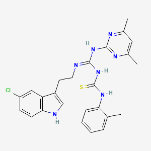 1-{N-[2-(5-chloro-1H-indol-3-yl)ethyl]-N'-(4,6-dimethylpyrimidin-2-yl)carbamimidoyl}-3-(2-methylphenyl)thiourea