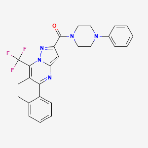 (4-Phenylpiperazino)[7-(trifluoromethyl)-5,6-dihydrobenzo[H]pyrazolo[5,1-B]quinazolin-10-YL]methanone