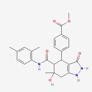 methyl 4-{5-[(2,4-dimethylphenyl)carbamoyl]-3,6-dihydroxy-6-methyl-4,5,6,7-tetrahydro-1H-indazol-4-yl}benzoate