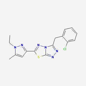 3-(2-chlorobenzyl)-6-(1-ethyl-5-methyl-1H-pyrazol-3-yl)[1,2,4]triazolo[3,4-b][1,3,4]thiadiazole