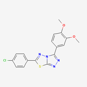 molecular formula C17H13ClN4O2S B11048633 6-(4-Chlorophenyl)-3-(3,4-dimethoxyphenyl)[1,2,4]triazolo[3,4-b][1,3,4]thiadiazole 