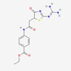 Ethyl 4-{[(2-carbamimidamido-4-oxo-4,5-dihydro-1,3-thiazol-5-yl)acetyl]amino}benzoate