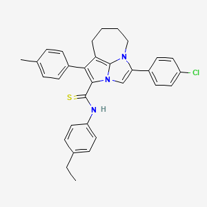 4-(4-Chlorophenyl)-N~2~-(4-ethylphenyl)-1-(4-methylphenyl)-5,6,7,8-tetrahydro-2A,4A-diazacyclopenta[CD]azulene-2-carbothioamide