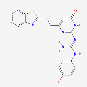 2-{6-[(1,3-Benzothiazol-2-ylsulfanyl)methyl]-4-oxo-1,4-dihydropyrimidin-2-yl}-1-(4-fluorophenyl)guanidine