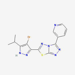 6-[4-bromo-5-(propan-2-yl)-1H-pyrazol-3-yl]-3-(pyridin-3-yl)[1,2,4]triazolo[3,4-b][1,3,4]thiadiazole