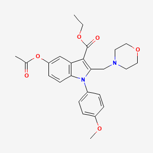 ethyl 5-(acetyloxy)-1-(4-methoxyphenyl)-2-(morpholin-4-ylmethyl)-1H-indole-3-carboxylate