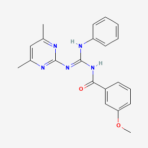 N-[(Z)-[(4,6-dimethylpyrimidin-2-yl)amino](phenylamino)methylidene]-3-methoxybenzamide