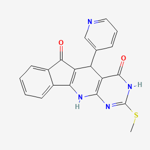 6-methylsulfanyl-2-pyridin-3-yl-5,7,9-triazatetracyclo[8.7.0.03,8.011,16]heptadeca-1(10),3(8),6,11,13,15-hexaene-4,17-dione