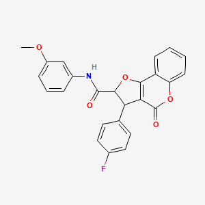 3-(4-fluorophenyl)-N-(3-methoxyphenyl)-4-oxo-2,3-dihydro-4H-furo[3,2-c]chromene-2-carboxamide