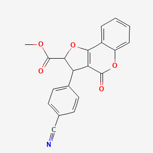 molecular formula C20H13NO5 B11048810 methyl 3-(4-cyanophenyl)-4-oxo-2,3-dihydro-4H-furo[3,2-c]chromene-2-carboxylate 