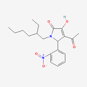 molecular formula C20H26N2O5 B11048818 4-acetyl-1-(2-ethylhexyl)-3-hydroxy-5-(2-nitrophenyl)-1,5-dihydro-2H-pyrrol-2-one 