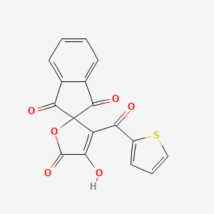 molecular formula C17H8O6S B11048837 4-Hydroxy-3-(2-thienylcarbonyl)-5H-spiro[furan-2,2'-indene]-1',3',5-trione 