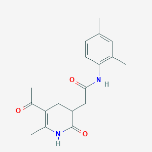 molecular formula C18H22N2O3 B11048865 2-(5-Acetyl-6-methyl-2-oxo-1,2,3,4-tetrahydro-3-pyridinyl)-N~1~-(2,4-dimethylphenyl)acetamide 