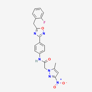 N-{4-[5-(2-fluorobenzyl)-1,2,4-oxadiazol-3-yl]phenyl}-2-(5-methyl-3-nitro-1H-pyrazol-1-yl)acetamide