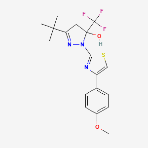 3-tert-butyl-1-[4-(4-methoxyphenyl)-1,3-thiazol-2-yl]-5-(trifluoromethyl)-4,5-dihydro-1H-pyrazol-5-ol